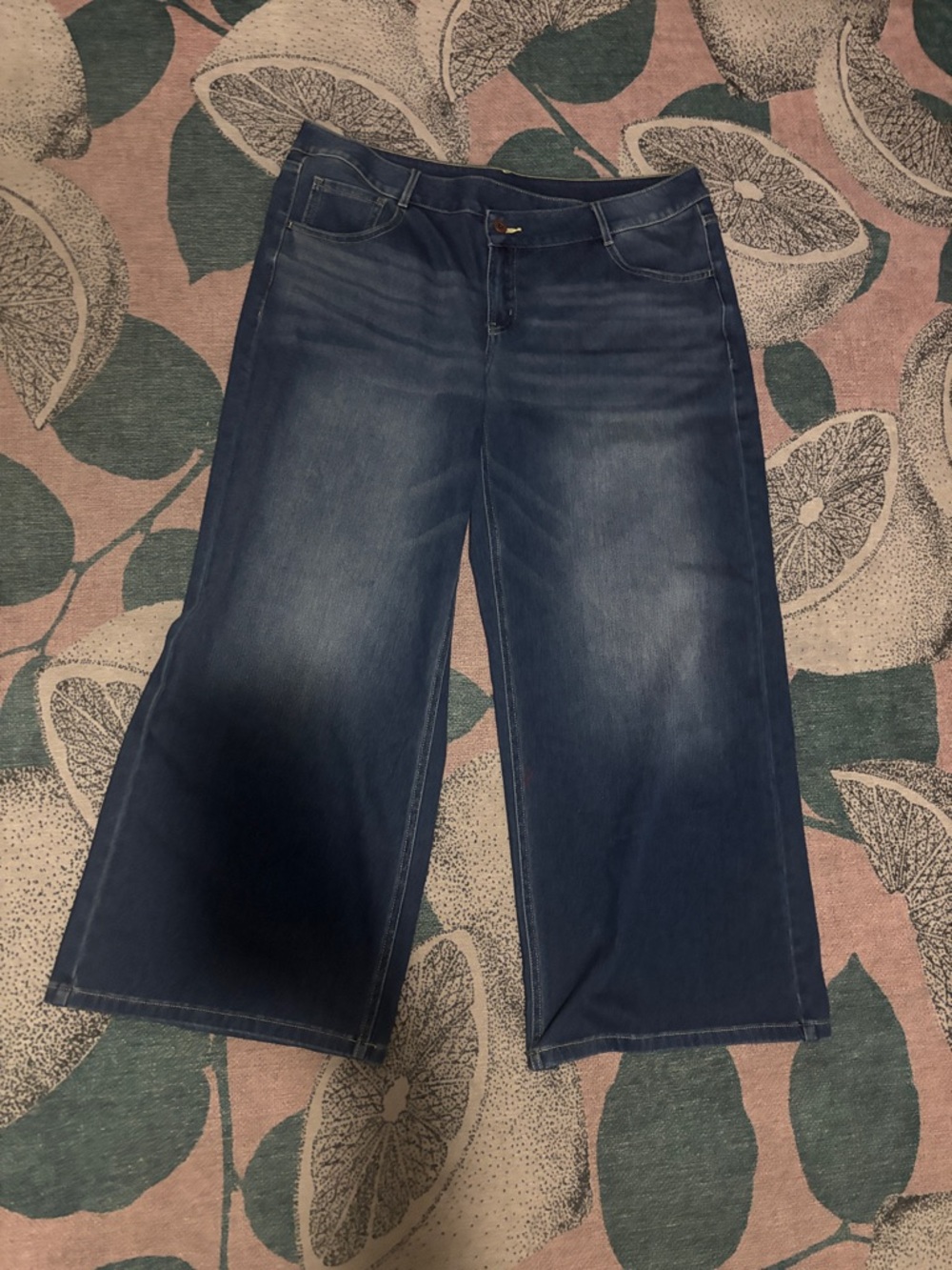 NWOT Halara Asymmetrical Baggy Wide-Leg Dark Blue Women’s Jeans Size XL Petite - Picture 5 of 7
